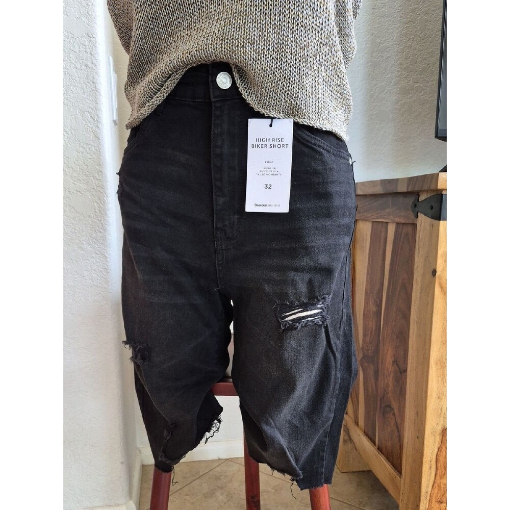 Bluenotes- Emma-  High Rise Biker Distress Shorts